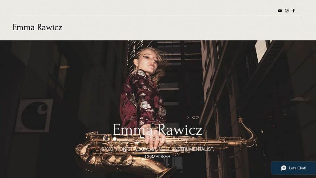 Emma Rawicz website homepage